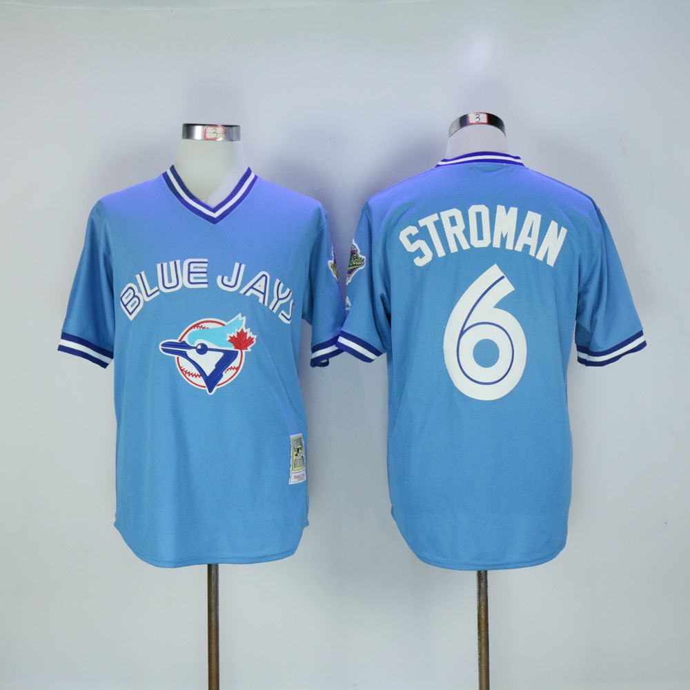 Men Toronto Blue Jays #6 Stroman Light Blue Throwback MLB Jerseys->toronto blue jays->MLB Jersey